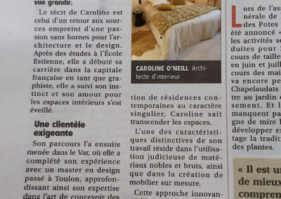 Press article in LA MONTAGNE about the work of our interior design agency