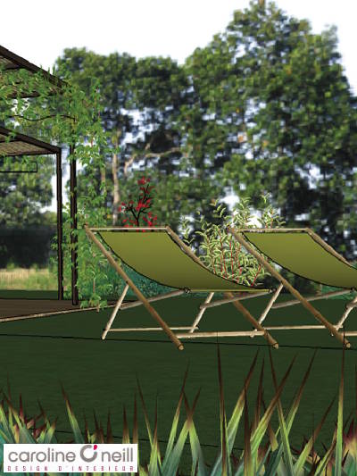 amenagement-exterieur-triptyque3 Chaises longues modélisée devant pergola