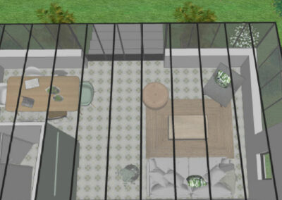 interior design of the veranda in 3D