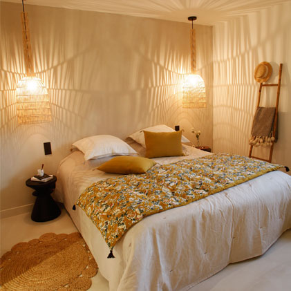 contemporary ethnic chic bedroom