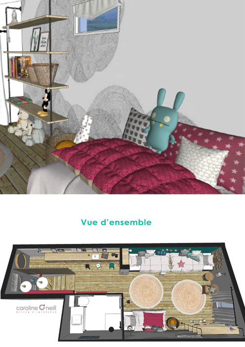combles-aménagées-enfants vues en 3D combles aménagées