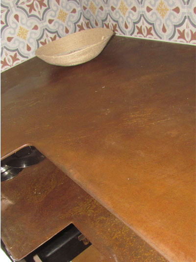 rusty metal worktop